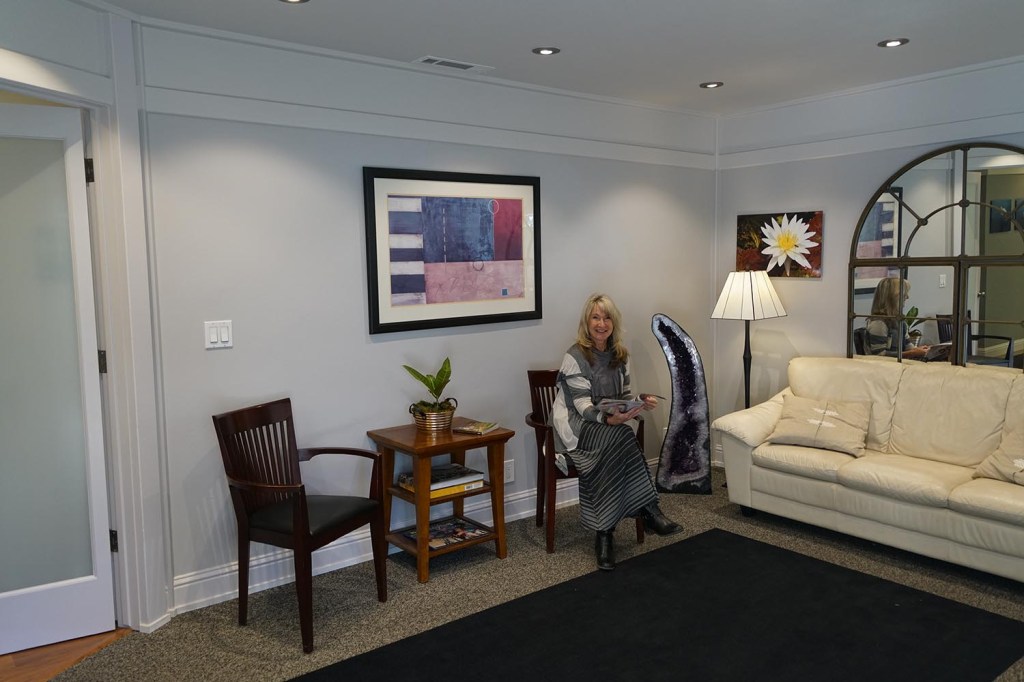 Patient in reception area at Dr. Falvey's practice