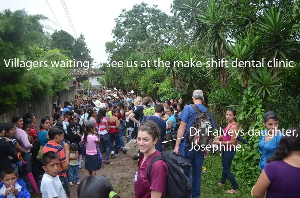 Patients waiting to see Dr. Falvey's team at the dental clinic during a Honduras Mission trip