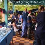 Dr. Falvey's team starting to work with patients during a Honduras Mission trip